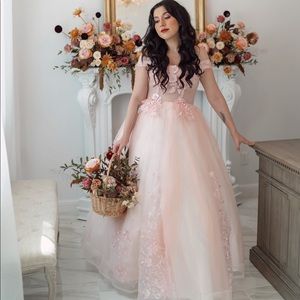 Pink Princess quinceañera prom dress
